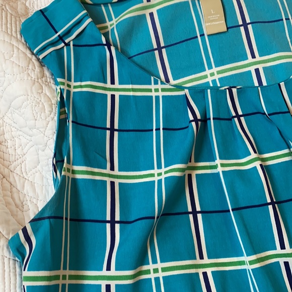 Banana Republic size L Turquoise with blue, green, white pattern - Picture 4 of 5